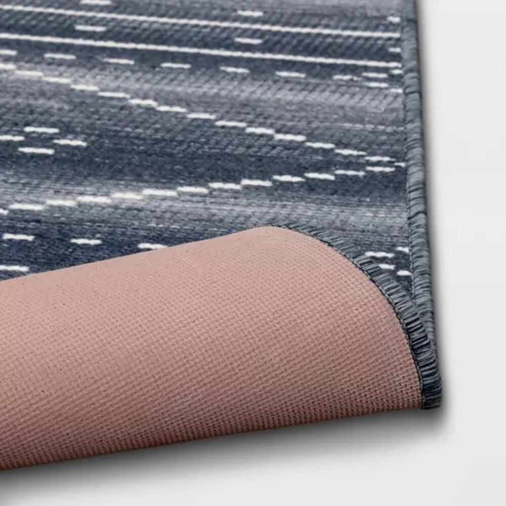 Threshold 2'3"x3'9" Washable Woven Tapestry Accent Rug with Fringe - Indigo - Picture 3 of 4